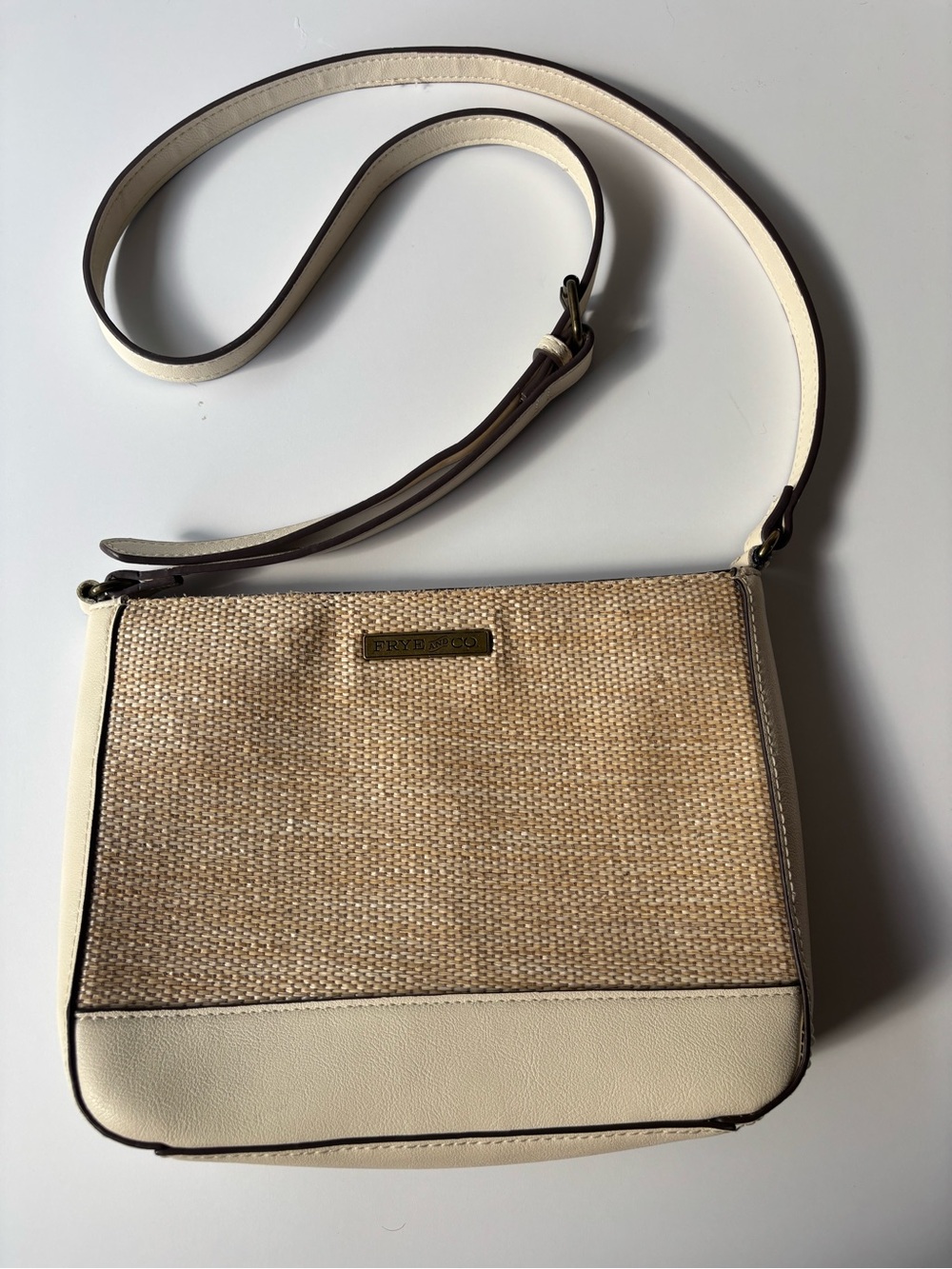 Frye and Co. Cream & Woven Crossbody Bag